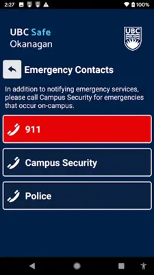 UBC Safe Okanagan android App screenshot 2